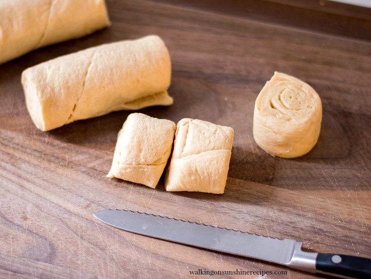Slice the crescent rolls. 