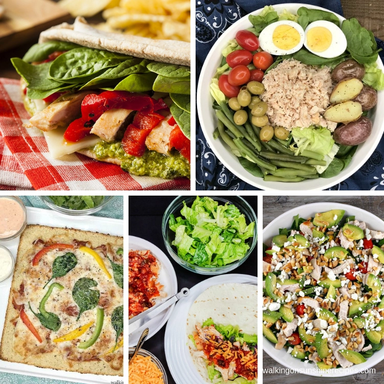 Weight Loss Recipes salad, pizza and chicken 