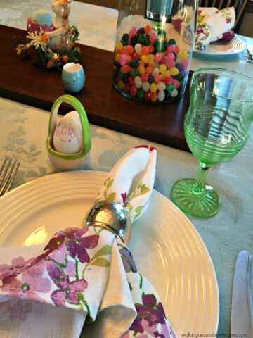 Preparing for Easter with setting a pretty table.