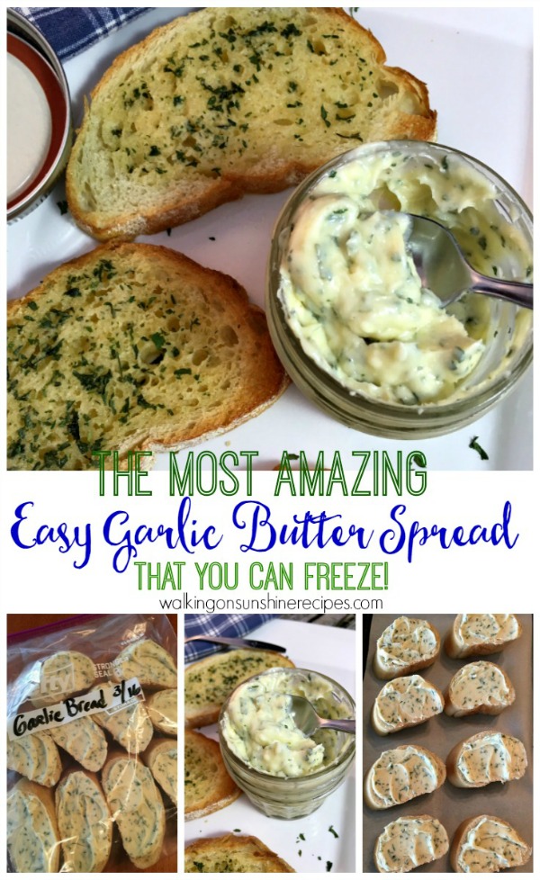 garlic butter spread recipe for bread and freezing tips. 