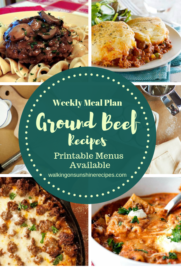 Easy and Delicious Ground Beef recipes are featured as part of our Weekly Meal Plan.