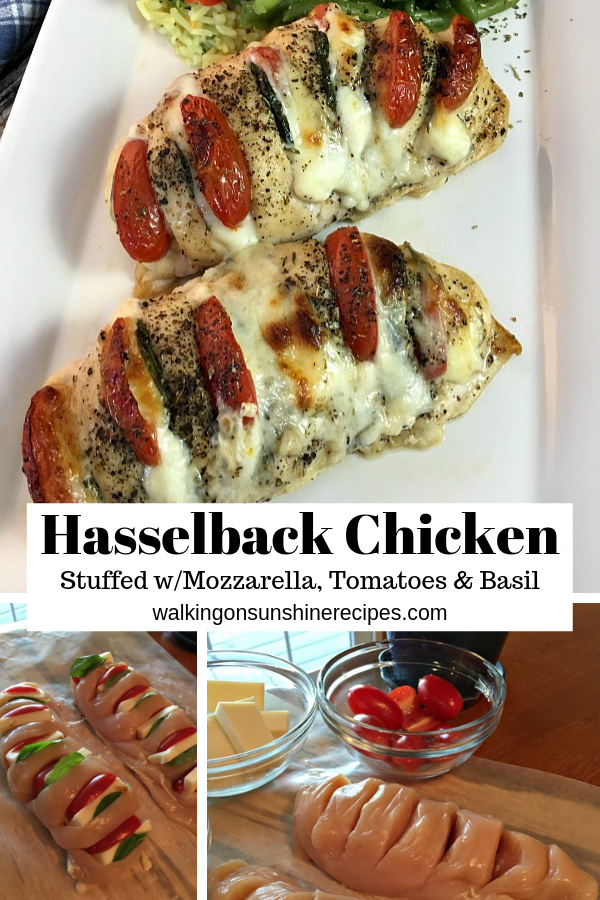 Hasselback Chicken Stuffed with Mozzarella Tomato and Basil