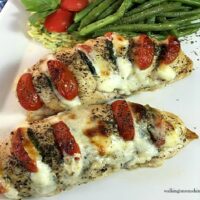 Hasselback Chicken Stuffed with Mozzarella, Tomato and Basil