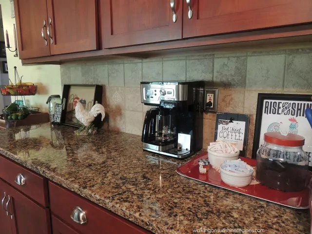 How to Make a Coffee Bar on your Kitchen Counter from Walking on Sunshine Recipes.