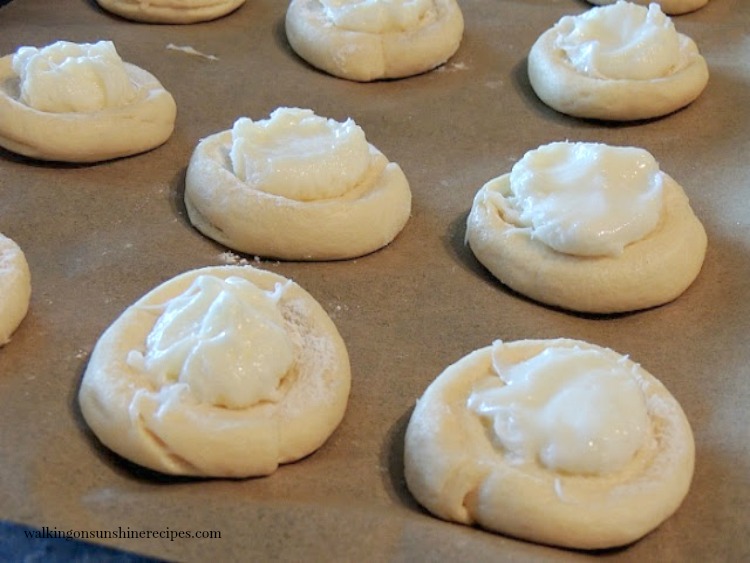 Add Cream Cheese Mixture to Crescent Rolls