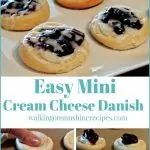 Easy Mini Cream Cheese Danish made using crescent rolls from Walking on Sunshine Recipes.
