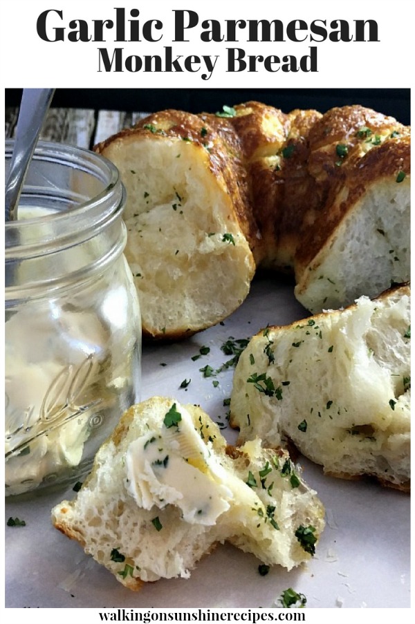 Garlic Parmesan Monkey Bread with Homemade Garlic Butter
