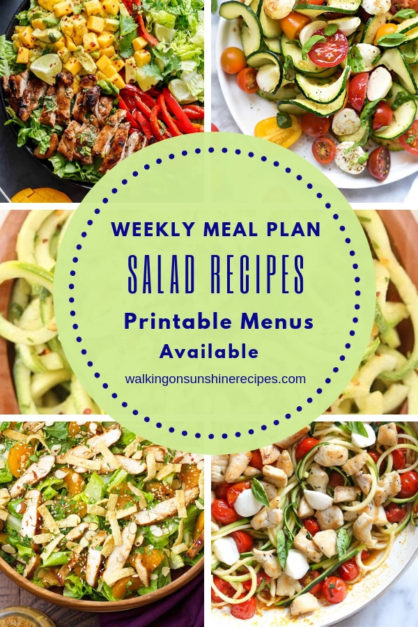 5 easy to make salad recipes for our Weekly Meal Plan. 