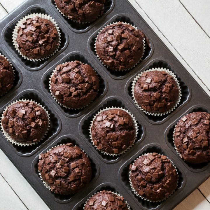 Chocolate Chunk Muffins from a Cake Mix