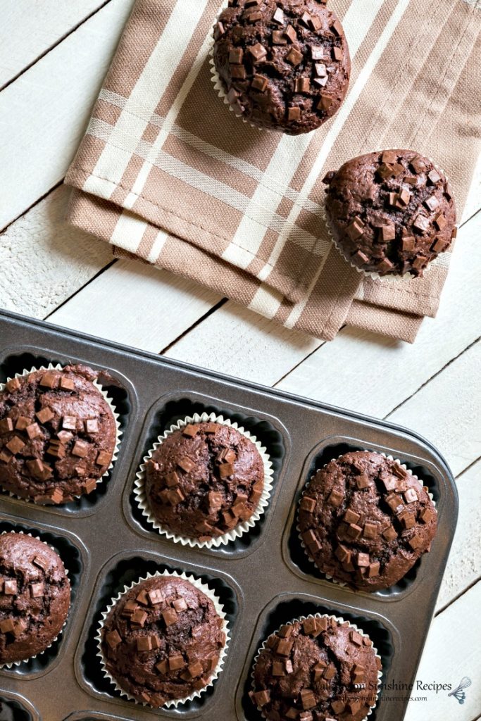 Chocolate Chunk Muffins from a Cake Mix Walking on Sunshine Recipes