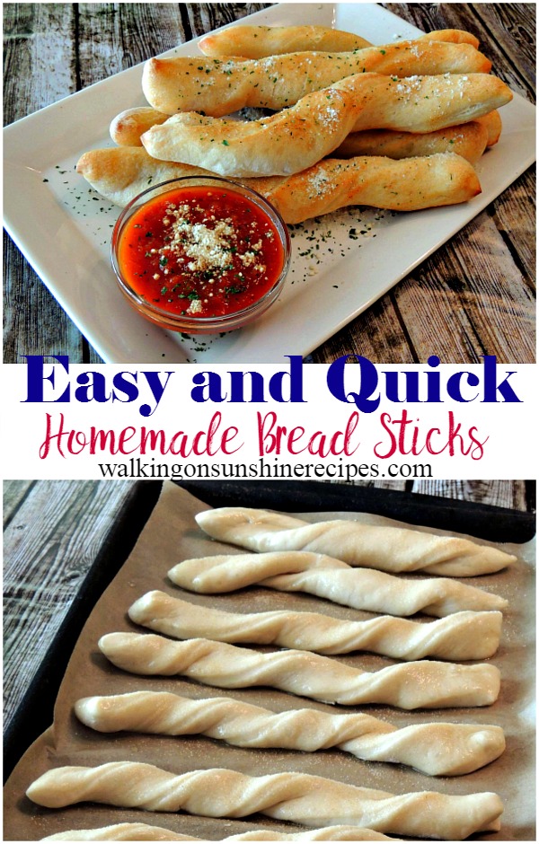  Homemade Bread Sticks from Walking on Sunshine Recipes.