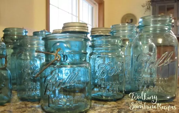 A few of my mason jar collection from Walking on Sunshine Recipes