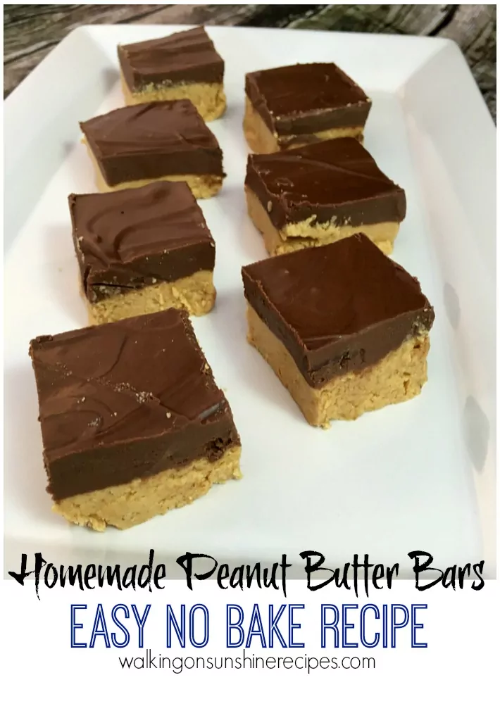 Homemade Peanut Butter Bars from Walking on Sunshine Recipes.