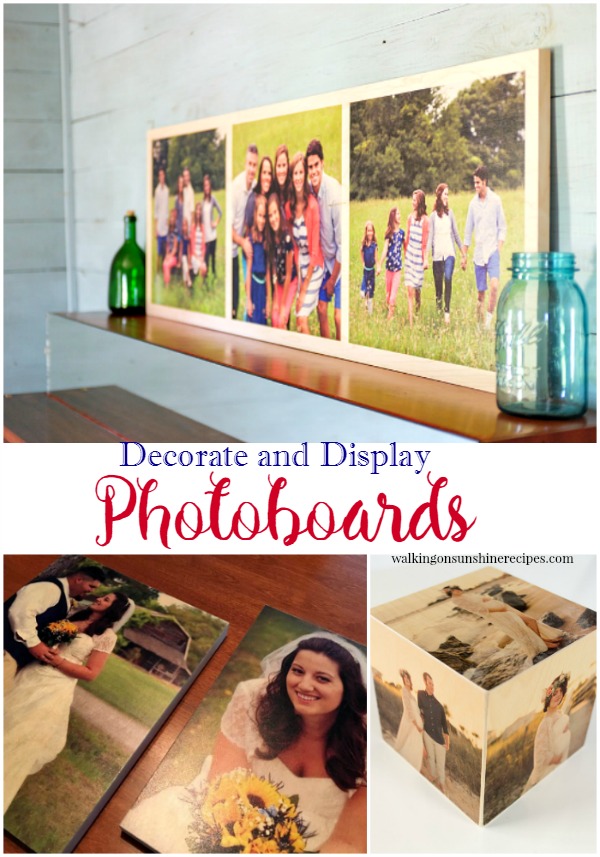 How to decorate and display photoboards in your home from Walking on Sunshine. I love these photoboards! 