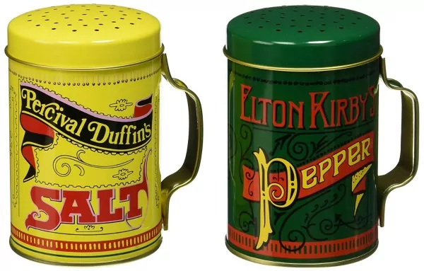 Vintage tin salt and pepper shakers