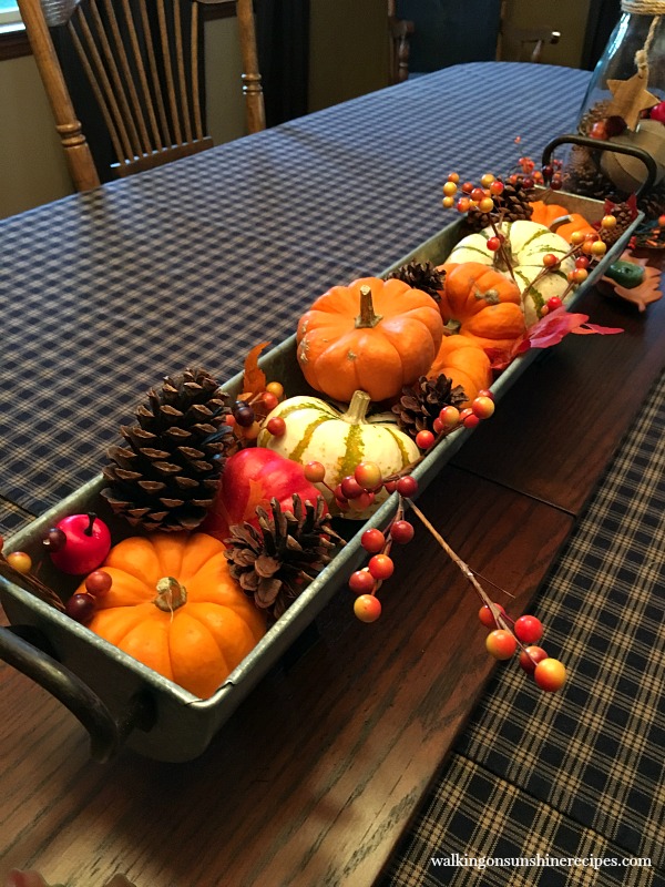 Galvanized Tray on Dinning Room Table from Walking on Sunshine Recipes