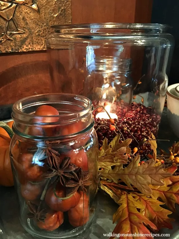 Glass Jars filled with Pumpkins and Seeds from Walking on Sunshine Recipes