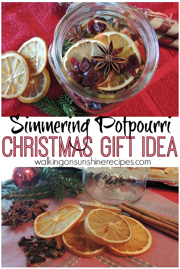 Homemade simmering potpourri from Walking on Sunshine Recipes makes a great gift. 