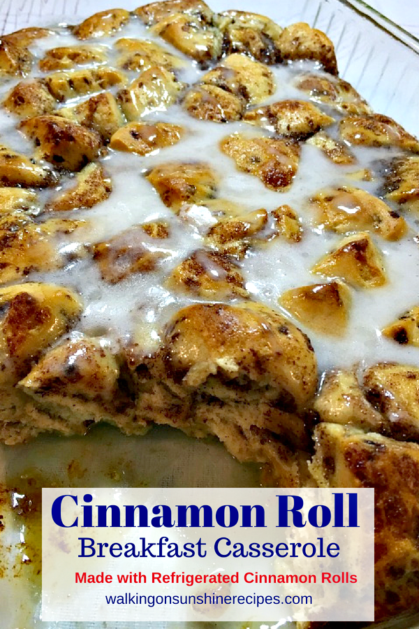 Easy Pillsbury cinnamon roll casserole.