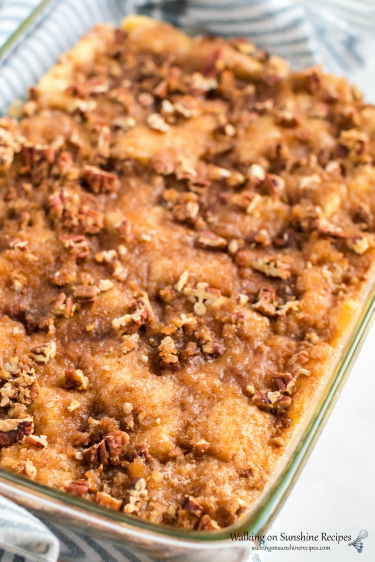 Closeup of Overnight French Toast Breakfast Casserole