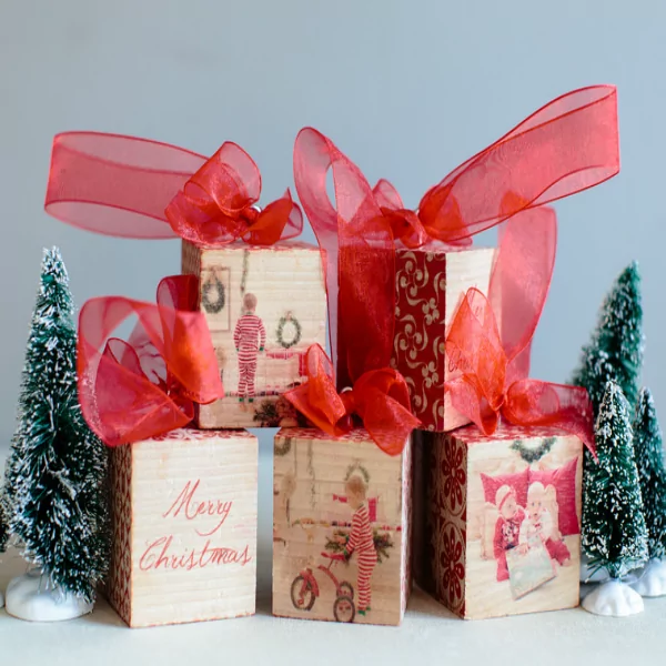 Photoboard cubes make great ornaments and gifts featured on Walking on Sunshine.