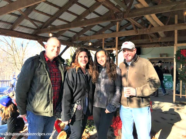 My husband, myself, my niece and my brother ready to find the perfect Christmas tree from Walking on Sunshine. 