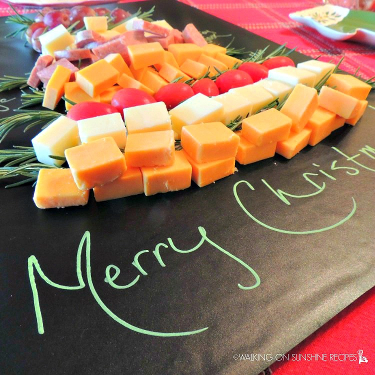 Christmas tree meat and cheese tray