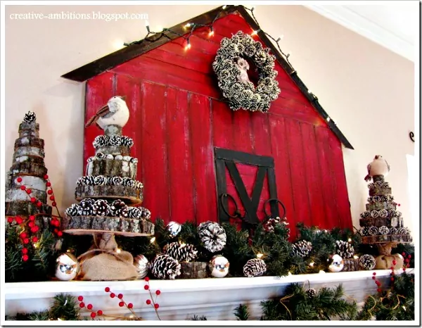 Christmas Barn Mantel from Creative Ambitions