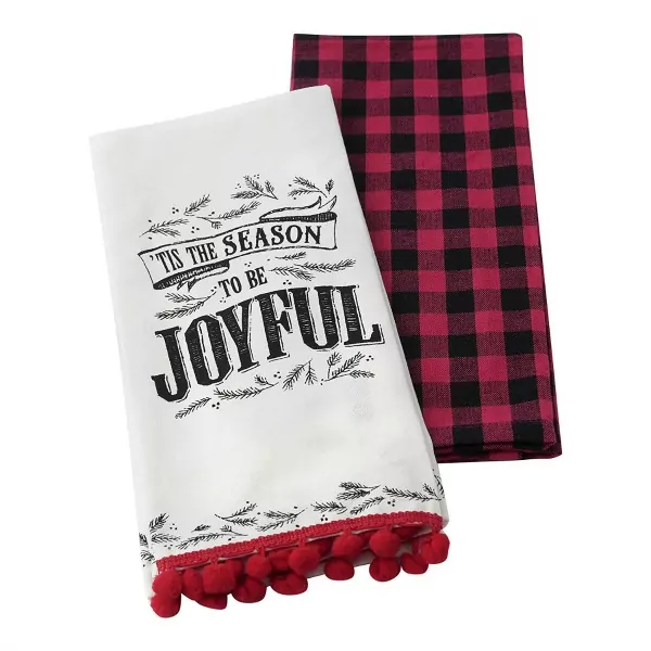 Guest room Christmas plaid towels