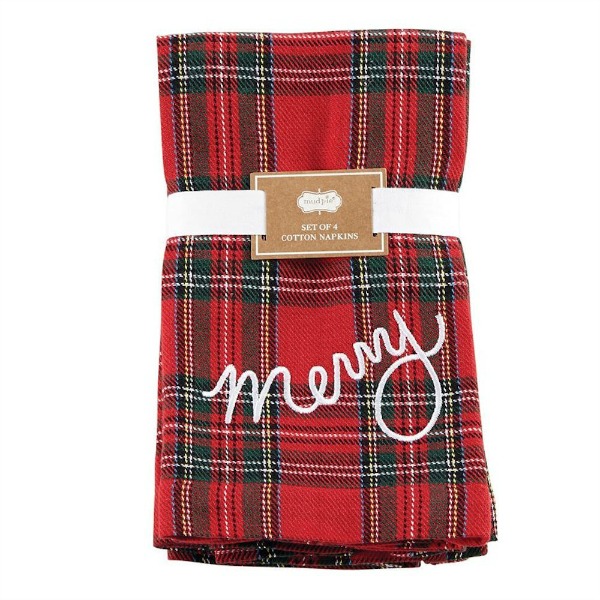 Red Plaid Merry Napkins