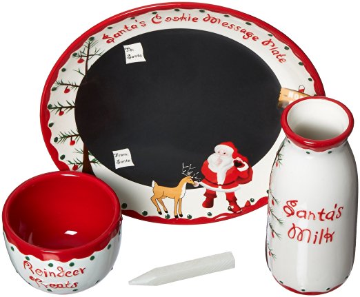 Christmas Santa and Cookies Plate