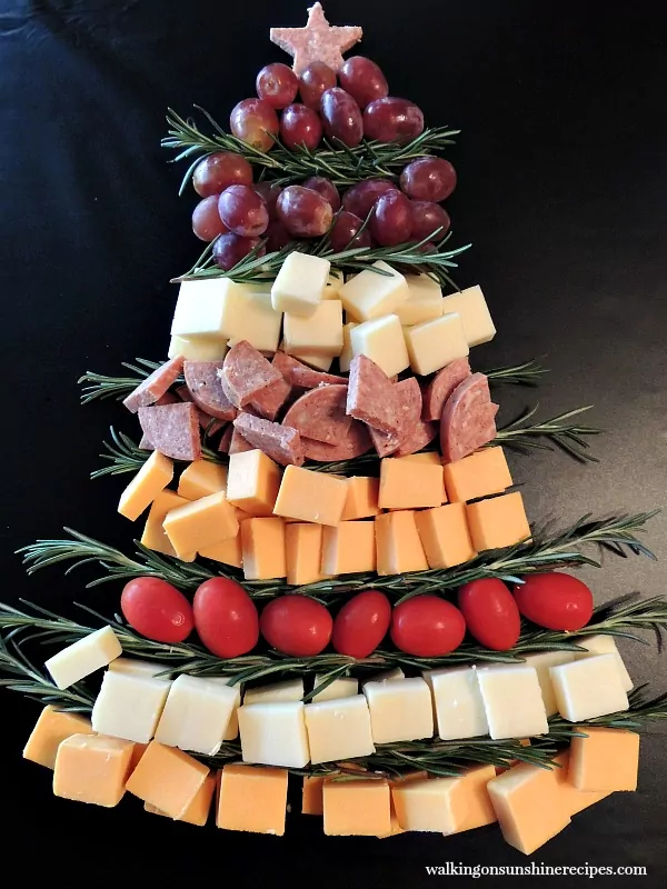 Christmas Tree Cheese Board Platter from Walking on Sunshine Recipes