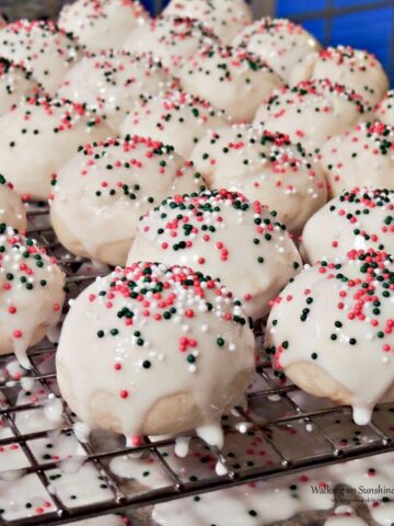 Italian Ricotta Cookies on Baking Tray with Icing from WOS