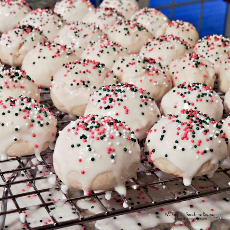 Italian Ricotta Cookies on Baking Tray with Icing from WOS