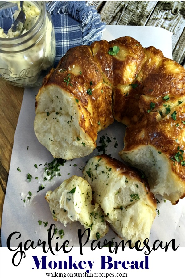 Garlic Parmesan Monkey Bread and Video from Walking on Sunshine. 