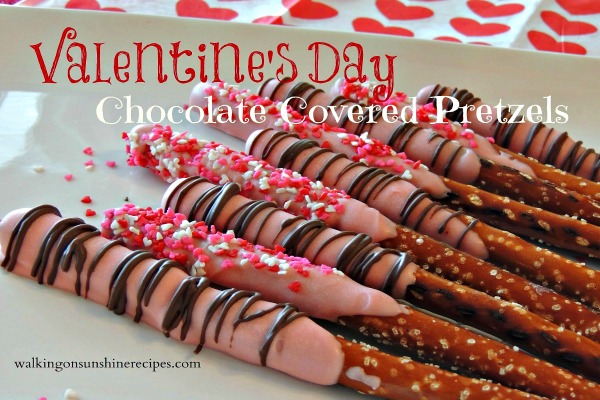 Chocolate Covered Pretzels for Valentine's Day from Walking on Sunshine