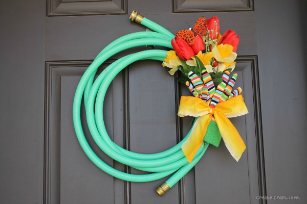 Garden Hose Spring Wreath from Create Craft Love