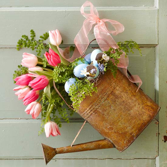 Spring Watering Can with Flowers from BHG