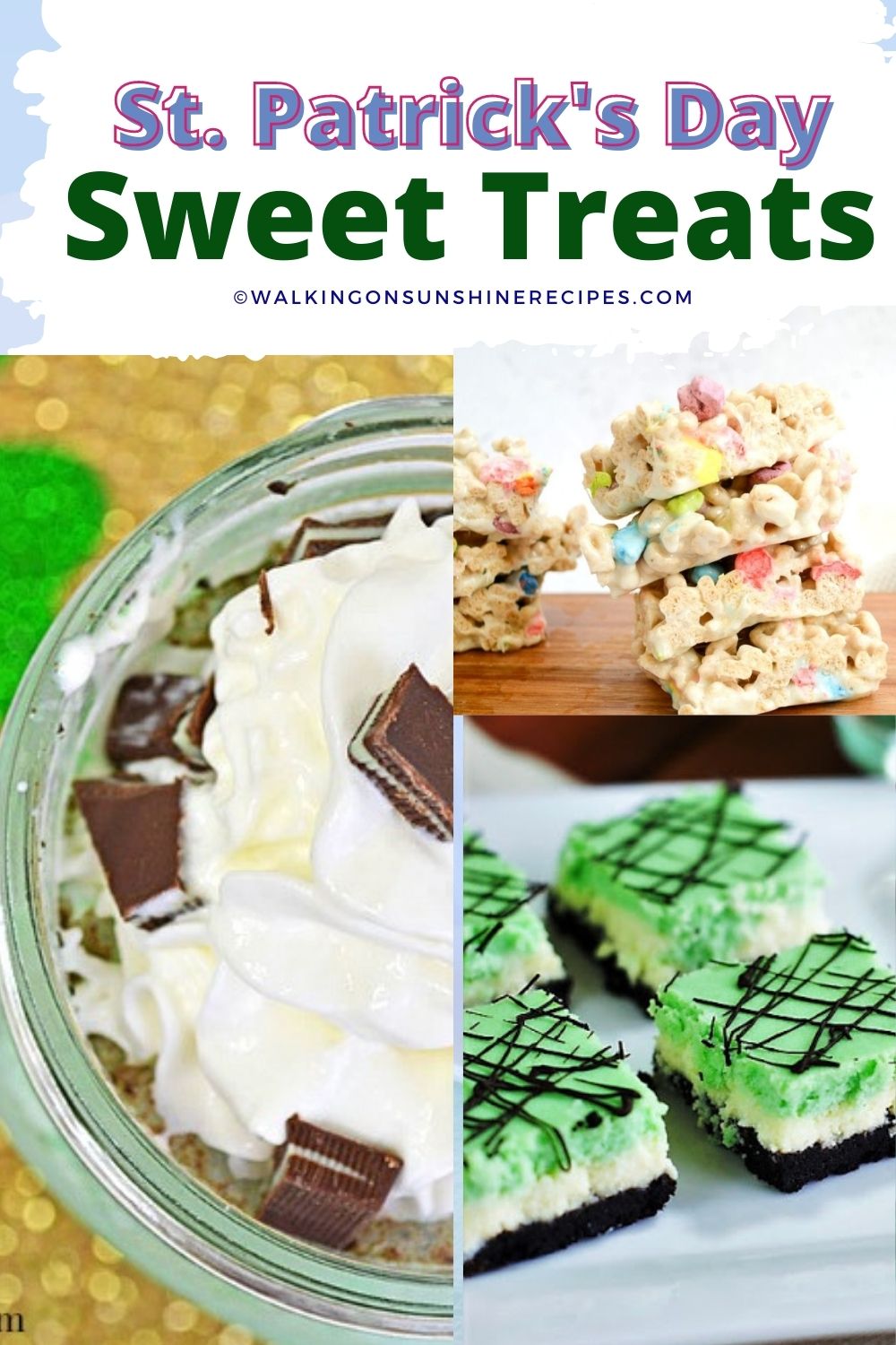 Mint candy bars, soda and brownies.