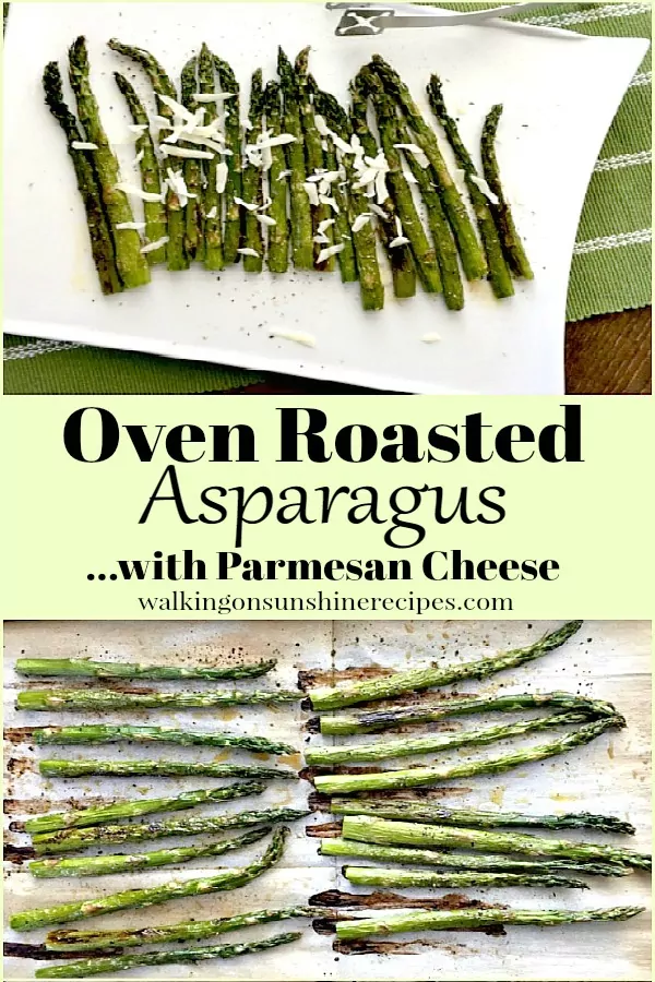 Oven Roasted Asparagus with Parmesan Cheese from Walking on Sunshine 