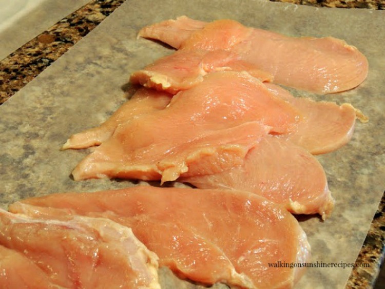 Boneless Chicken Breasts sliced thin for Italian chicken cutlets