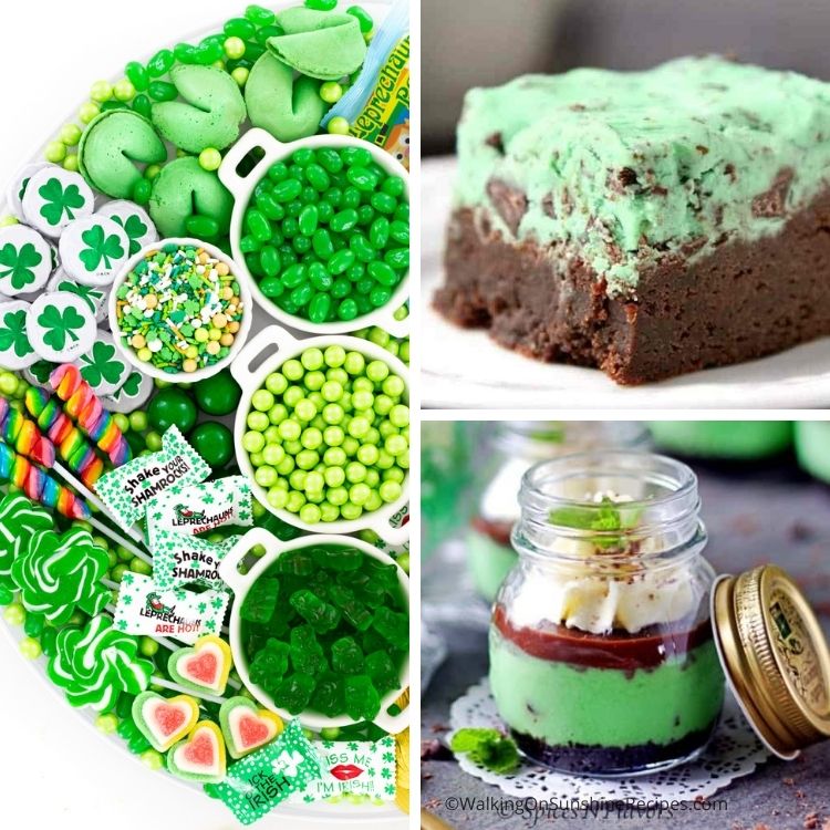 Green candy and treats.