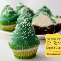 Green Velvet St. Patrick’s Dipped Cupcakes