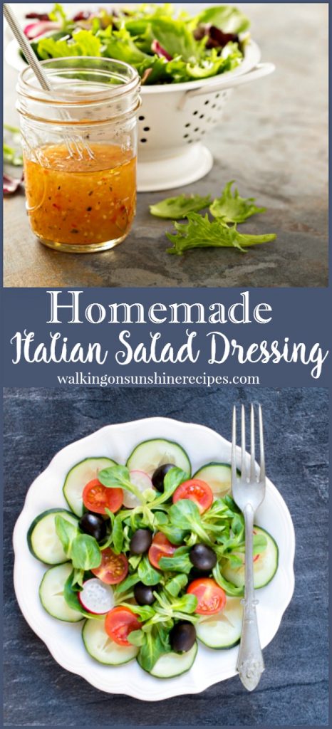 An easy recipe for Italian Salad Dressing from Walking on Sunshine.