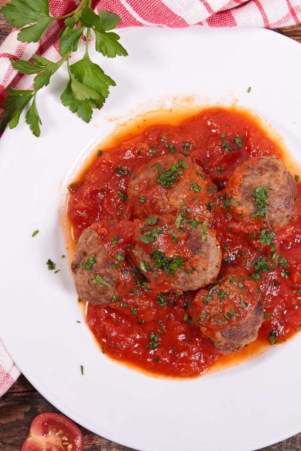 Tomato Sauce with meatballs.