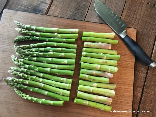 Trim the asparagus stalks from Walking on Sunshine