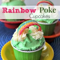 Easy Rainbow Poke Cupcakes - Perfect for St. Patrick's Day