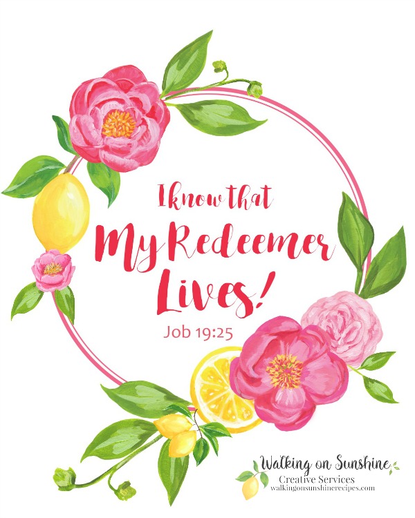 Free Printable | I Know that my Redeemer Lives | Job 19:20