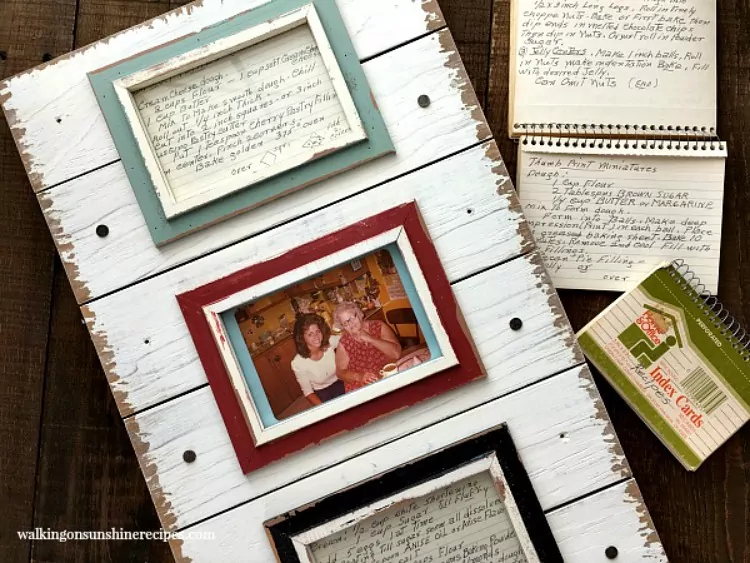 How to turn Old Family Recipe Cards into Kitchen Art from Walking on Sunshine Recipes