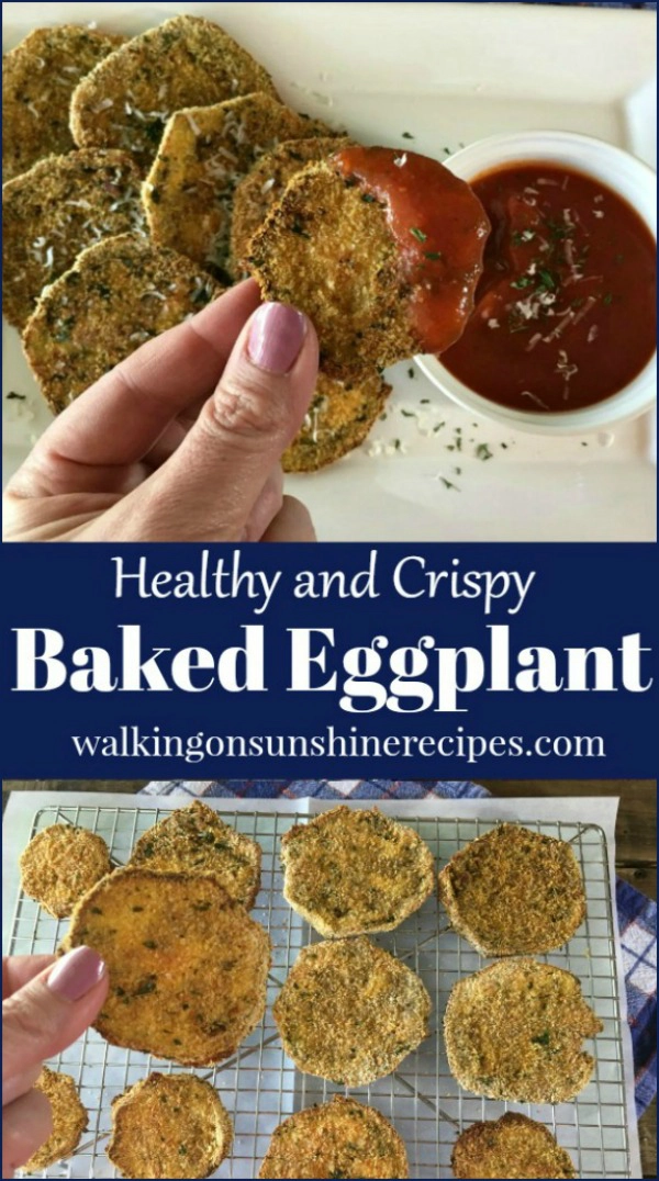 Baked Crisply Eggplant slices dipped in homemade tomato sauce and on baking rack. 